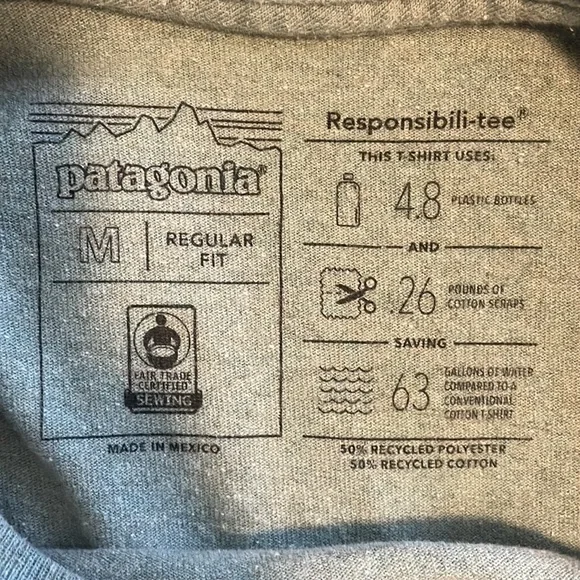 Patagonia P-6 Logo Responsibili-Tee size Medium T-shirt (green) - Picture 5 of 5